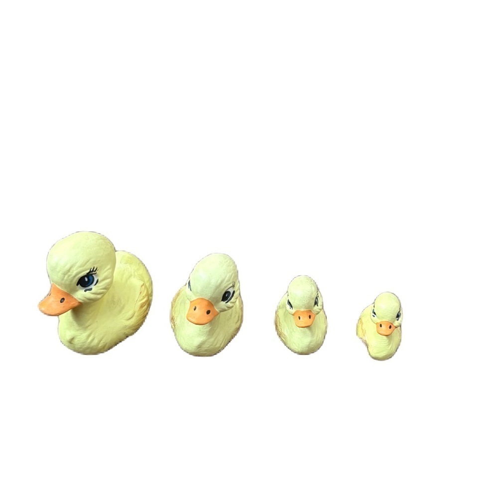 Vintage Hand Painted Ceramic Ducklings Ducks Yellow